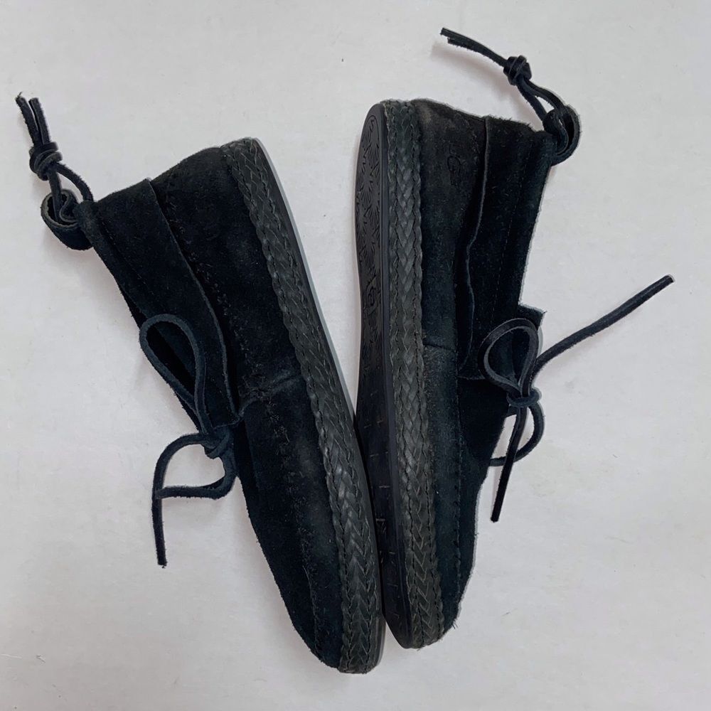 UGG S/N 1094814 Woodlyn Black Suede Loafers with Shearling Lining Size 7USA - Picture 7 of 14
